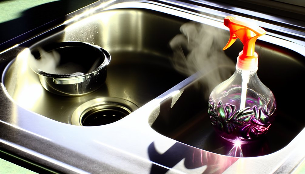 boiling water with dish soap