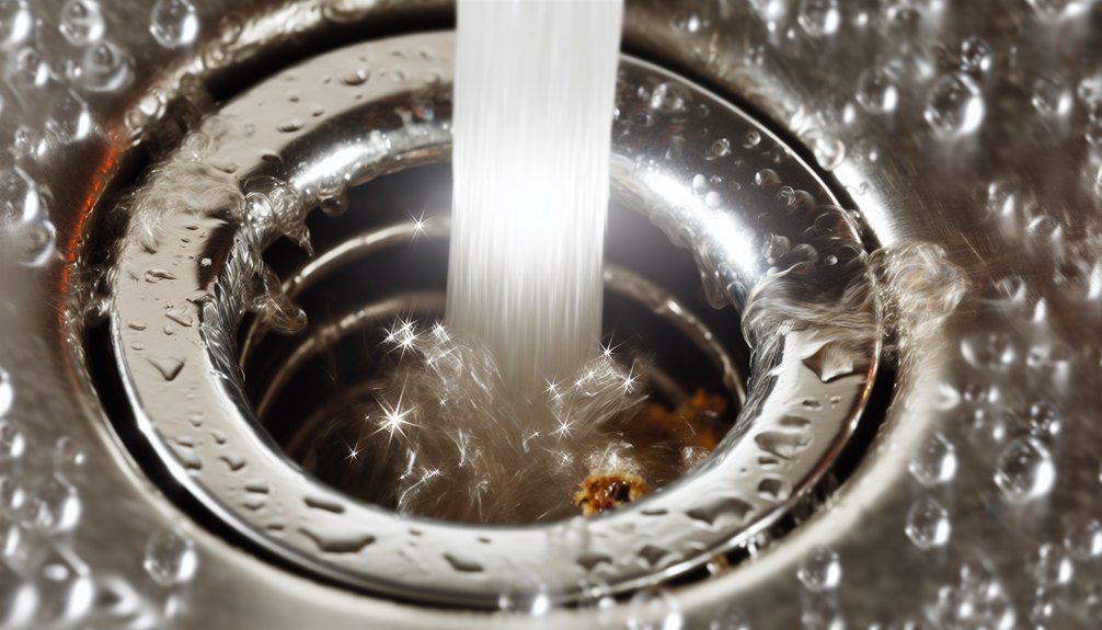 clear drains with hot water