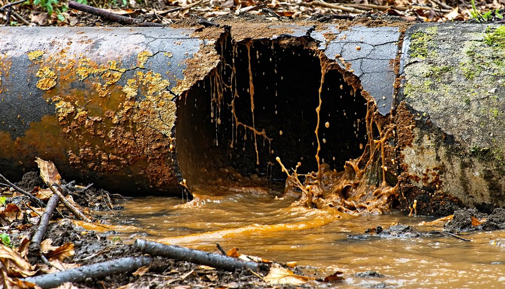 signs of sewer damage